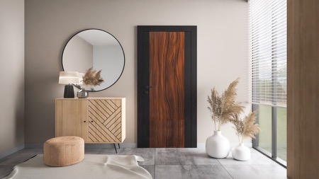 Interiérové dveře VASCO NERO 558 – vizualizace moderního interiéru